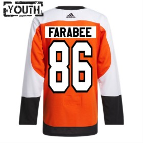 Philadelphia Flyers tröja Joel Farabee Adidas 2023-24 Orange Hemma Authentic - NHL Tröjor Barn
